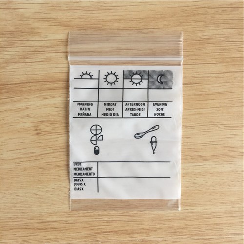 PLASTIC BAG FOR MEDICINE SELF SEALING A